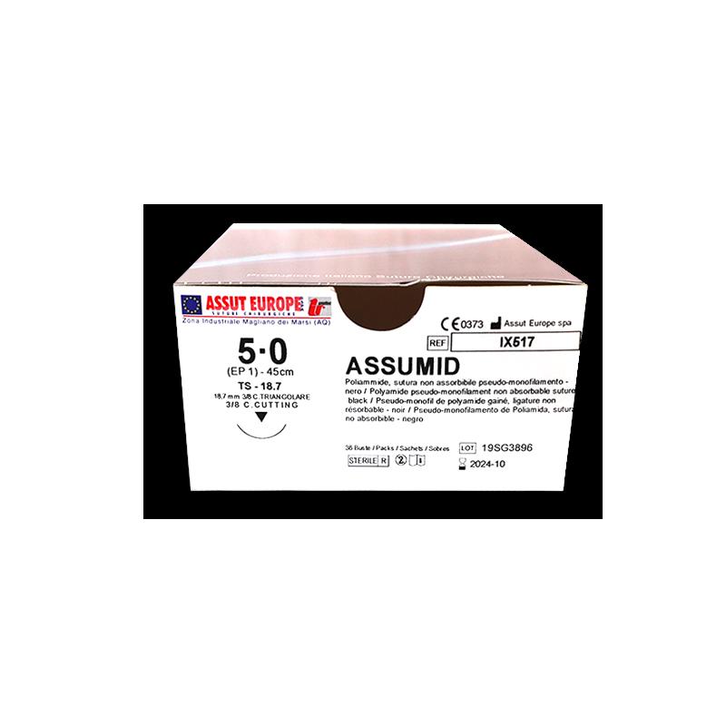 АССУМІД (поліамід), USP 2/0 чорна псевдо-мононитка 250 см, без голки